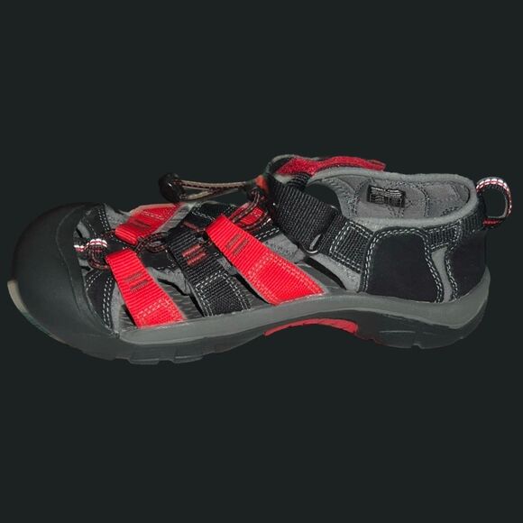 Big Kids' Keen Newport H2 Racing Red Gargoyle Black Size 4 - Picture 3 of 7